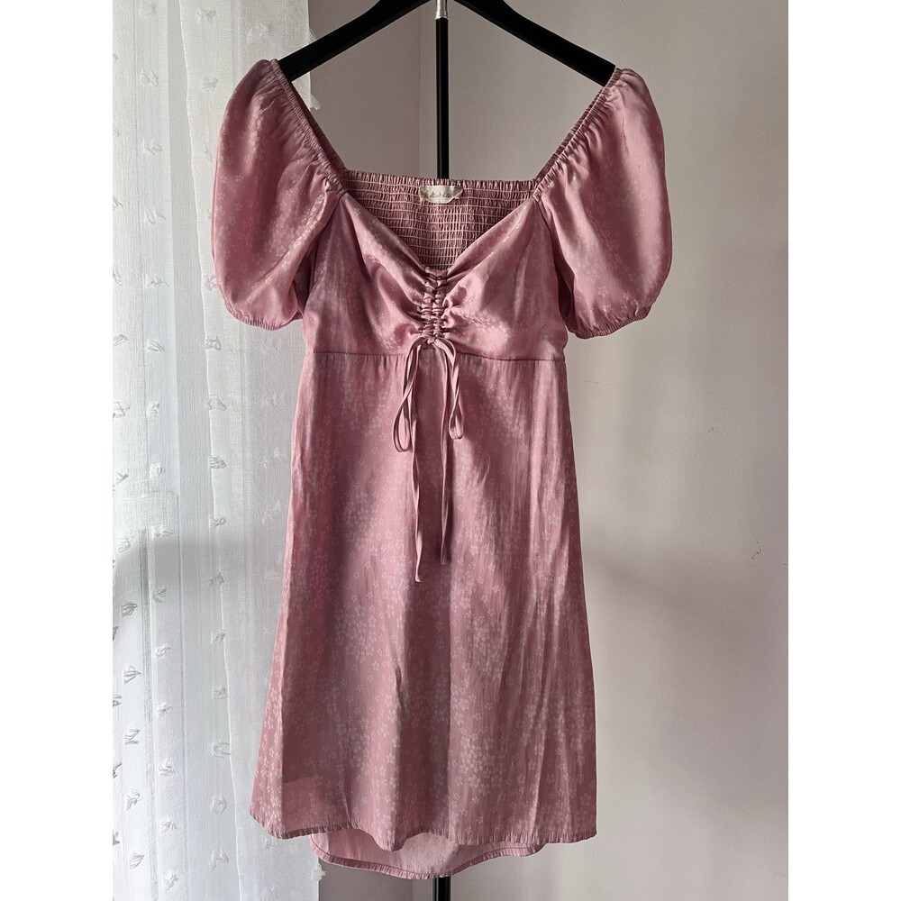 Women’s Altered State Large Jocelyn Daisy Dress Jacquard Satin Lined Pink
